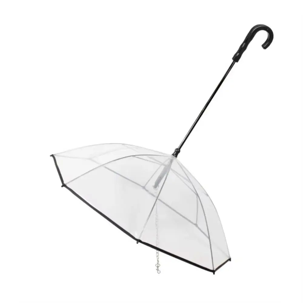 Detachable Clear Pet Dog Umbrellas C-Shape Handle with Leash Doggy Poncho Rainproof Adjustable Raincoat for Small Dogs