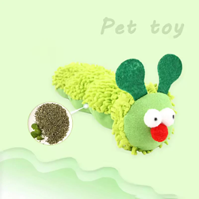 Pet plush toys cat self entertainment toys durable and bite resistant caterpillar plush toys suitable for cats to play at home