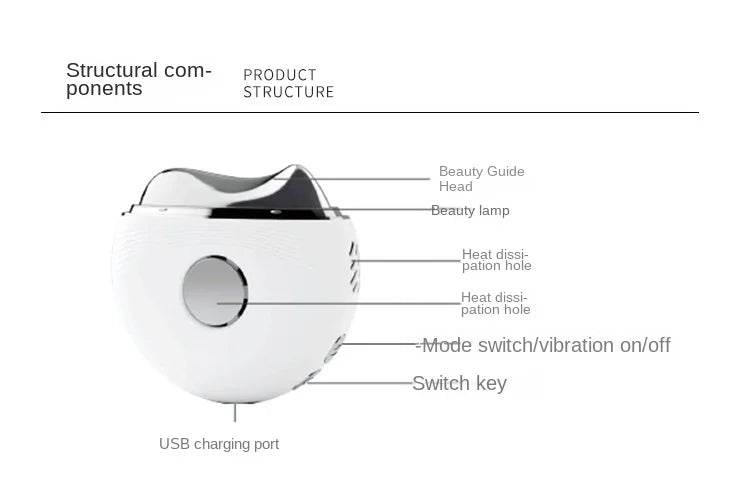 Hot and Cold Micro-current Beauty Instrument Vibrating LED Red and Blue Light Scraping Instrument, Household Neck Beauty Massage