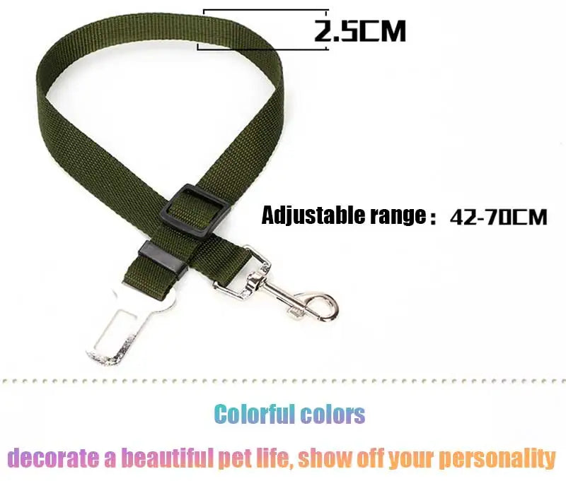 Adjustable Pet Dog Car Seat Belt Pet Seat Vehicle Dog Harness Lead Clip Safety Lever Traction Dog Collars Dog Accessories