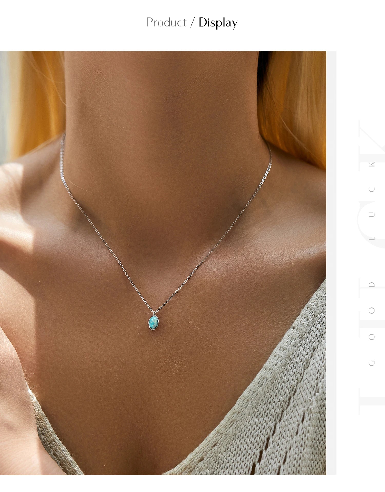 MODIAN Link Chain Necklace 925 Sterling Silver Vintage Irregular Wave Metal Opal Pendant Necklace For Women Fine Jewelry