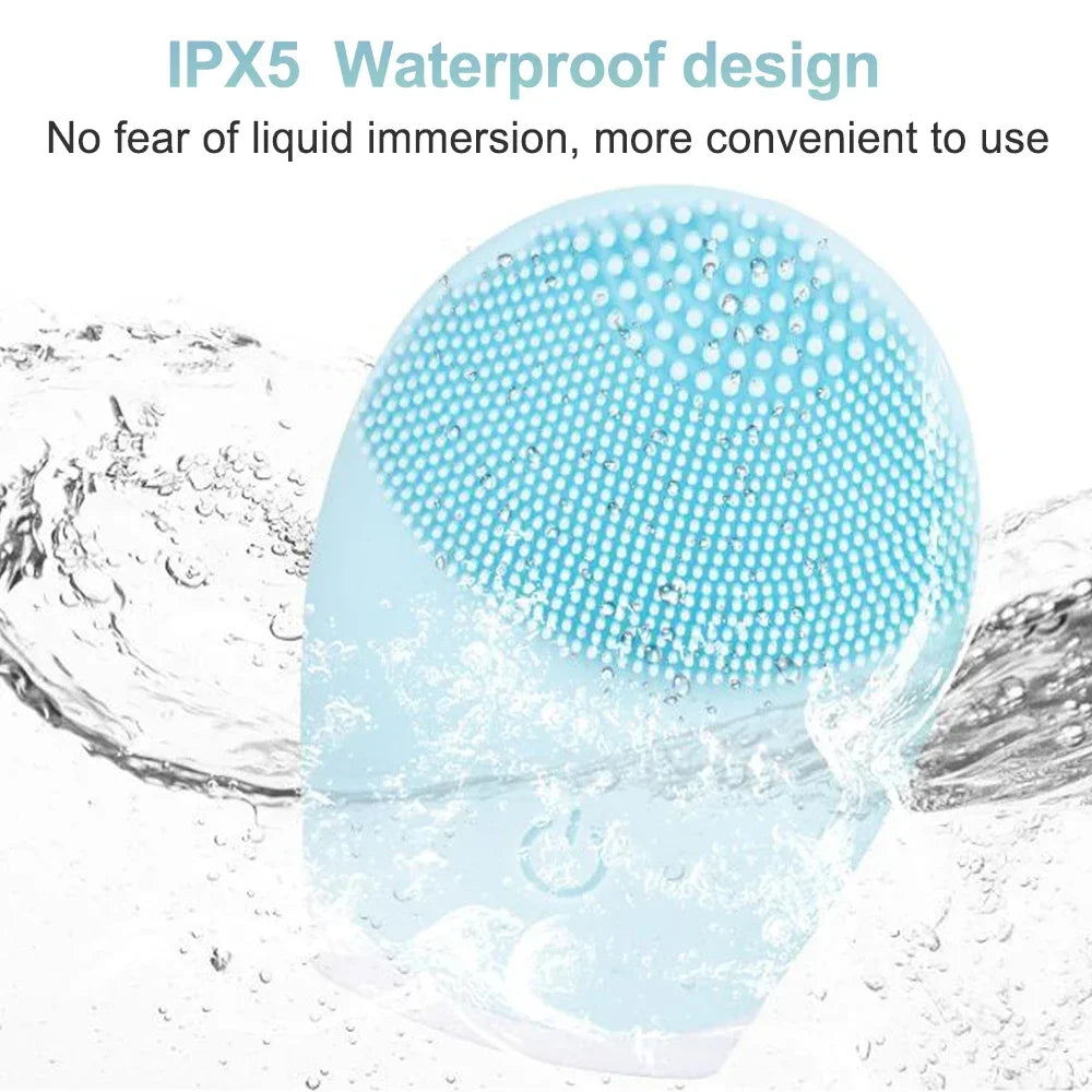 Electric Facial Cleansing Brush Face Skin Care Tools Waterproof Silicone Sonic Cleanser Facial