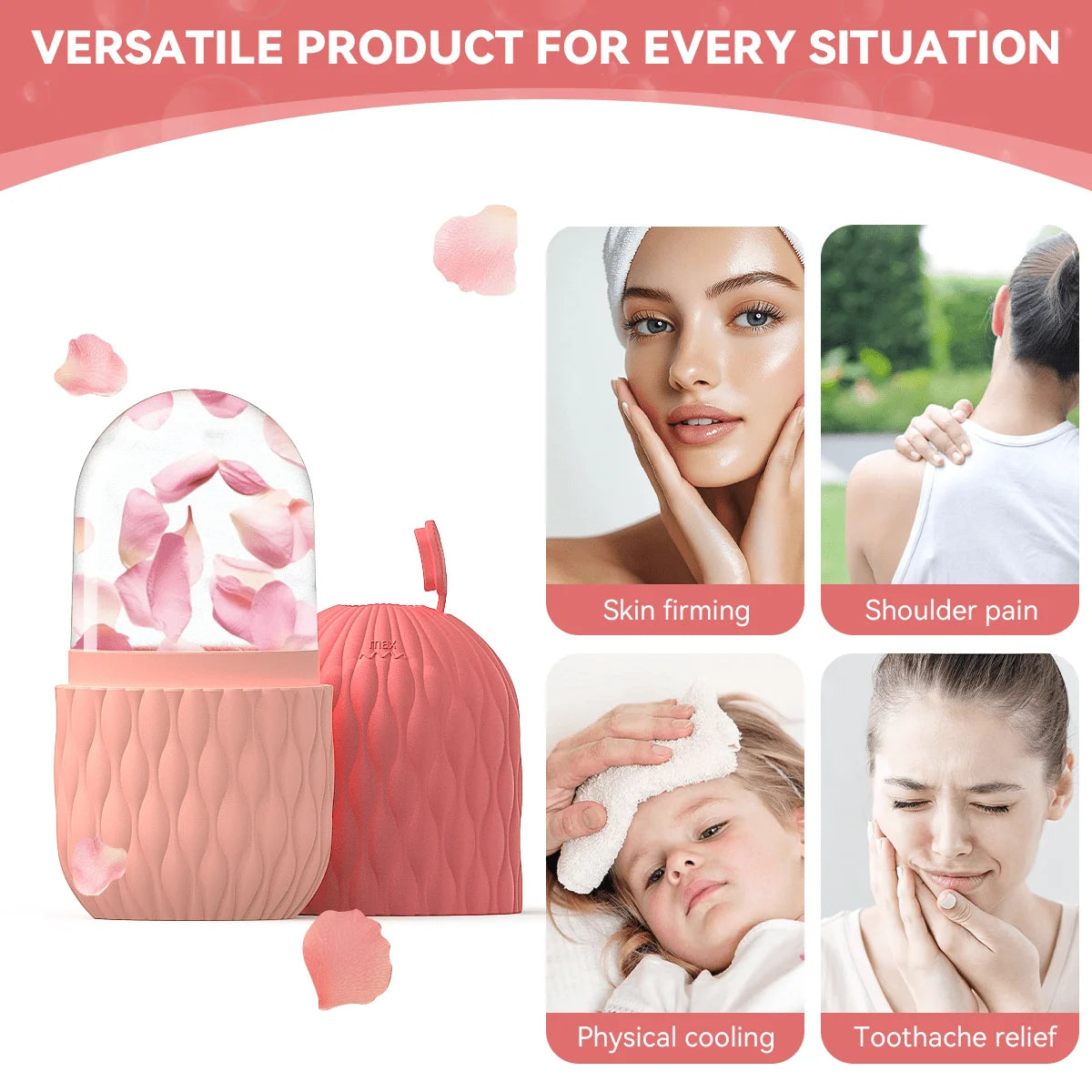 Ice Face Roller Facial Skincare Ice Roller Set Face Massage Roller Lifting Contouring Facial Cleansing Skin Care Tools