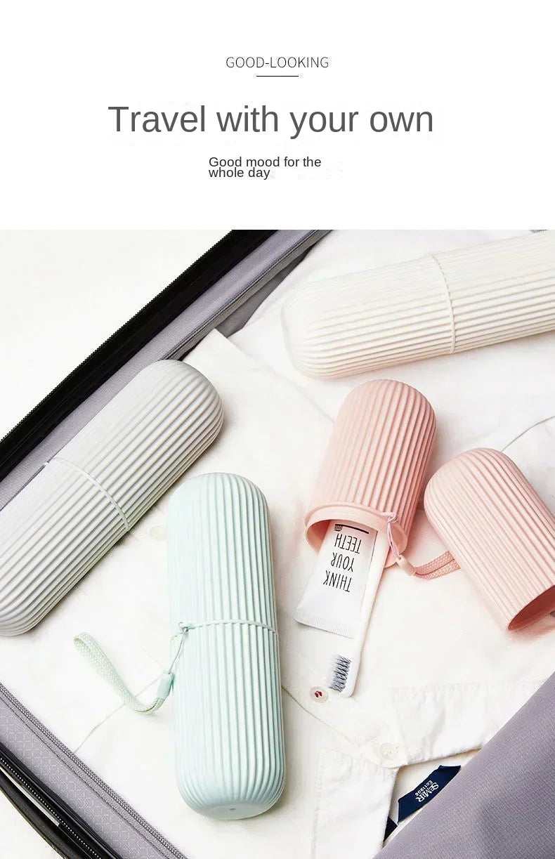 Travel Portable Toothbrush Cup Bathroom Toothpaste Holder Storage Case Box Organizer Travel Toiletries Household Storage Cup