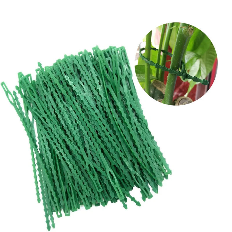 10-100pc Adjustable Plant Ties Flexible Garden Plant Ties Green Multi-Function Sturdy Garden Plant Twist Tie Plastic Garden Ties