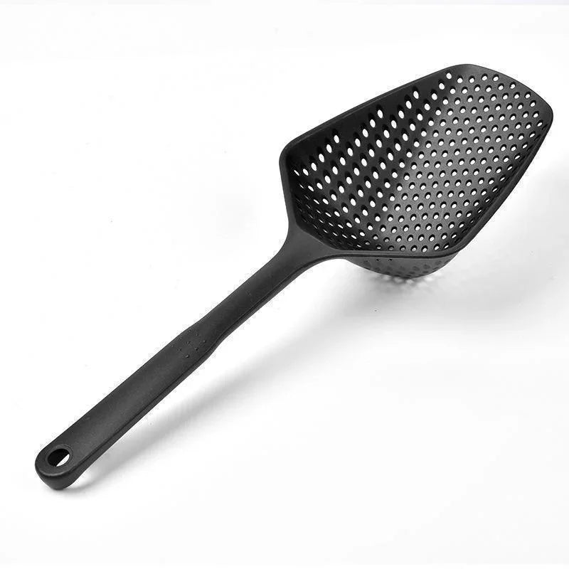 Plastic Strainer Spoon with Handle, Durable Plastic Slotted Spoon Pasta Scoop and Pasta Strainer for Cooking