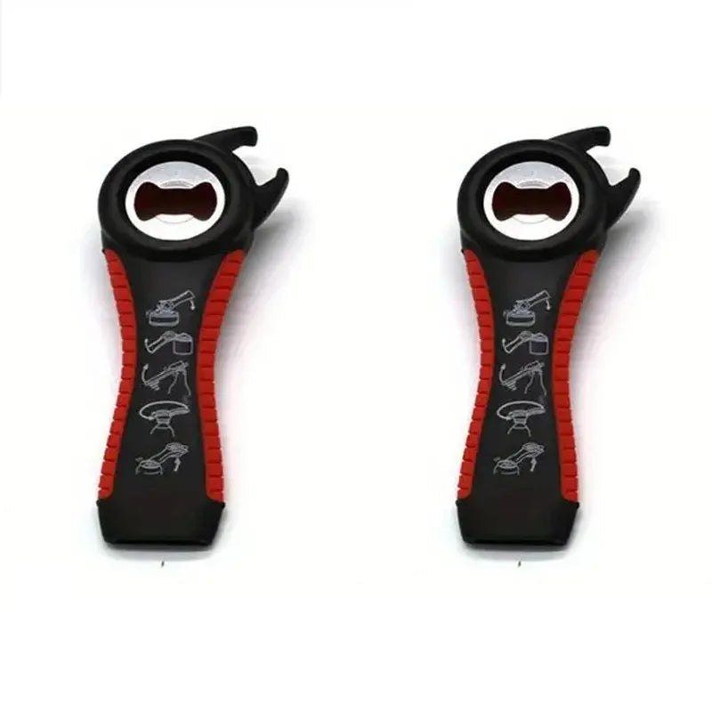 Multifunctional 5-in-1 Beer Bottle Can Opener Kitchen Anti-Slip Beer Cap Rotary Bottle Opener Kitchen Tool