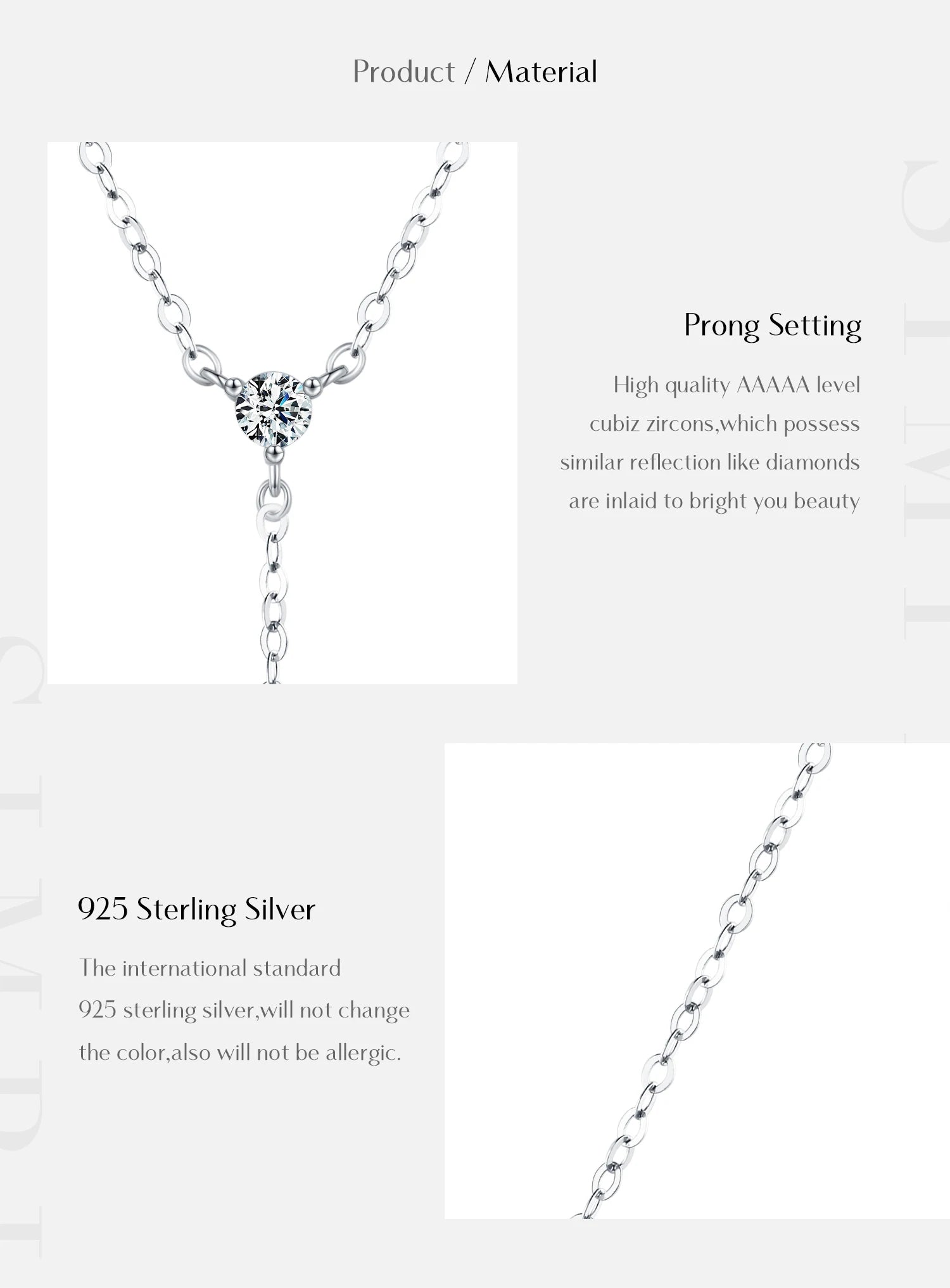 MODIAN 925 Sterling Silver Dainty Y Shape Round & Rhombic Fashion Pendant Necklace For Women Chain Necklace Trendy Jewelry Gift