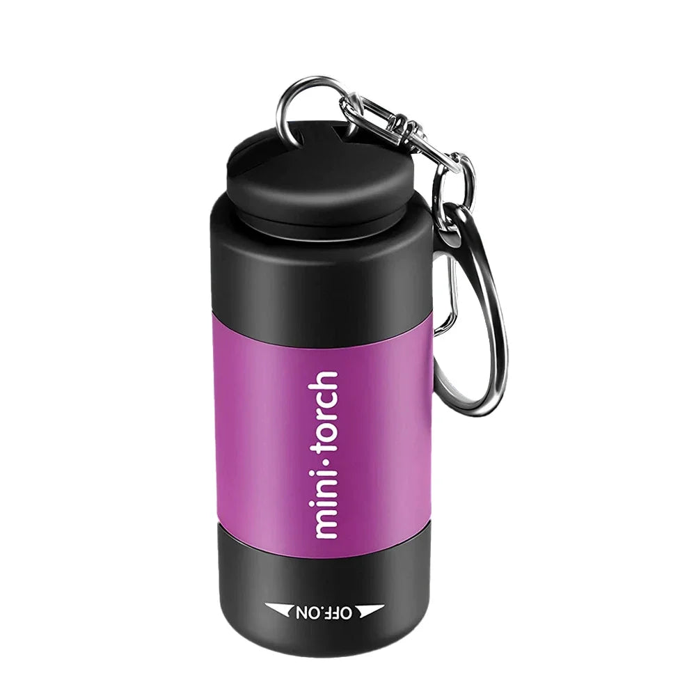 Mini Flashlight USB Rechargeable LED Multifunctional Strong light Pocket Keychain  Flashlight Waterproof Outdoor Hiking Camping