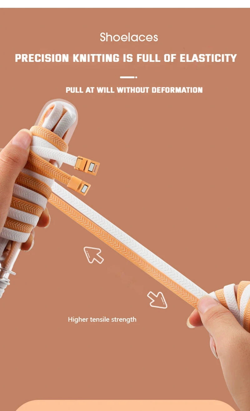 1 Pair Magnetic Locking Shoelaces Without Ties Sneakers Elastic Laces Children Adults Quick on/Off Shoelaces Shoe Accessories