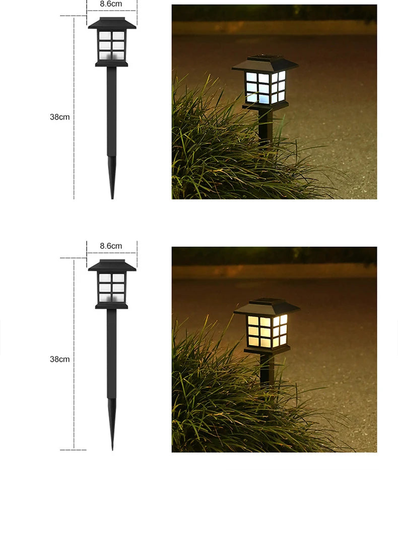 Solar Outdoor Lawn Lights Retro House Shaped Lamp Waterproof Courtyard Garden Decoration Night Lamp Inserted Small Palace Lights