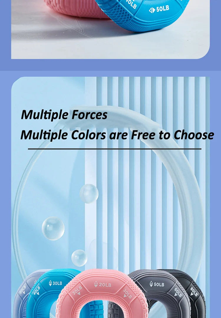 Silicone Adjustable 20-90LB Hand Grip Arm Strength Exercise Gripping Ring Fitness Gym Finger Forearm Trainer Carpal Expander