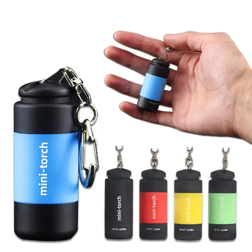 Mini Flashlight USB Rechargeable LED Multifunctional Strong light Pocket Keychain  Flashlight Waterproof Outdoor Hiking Camping