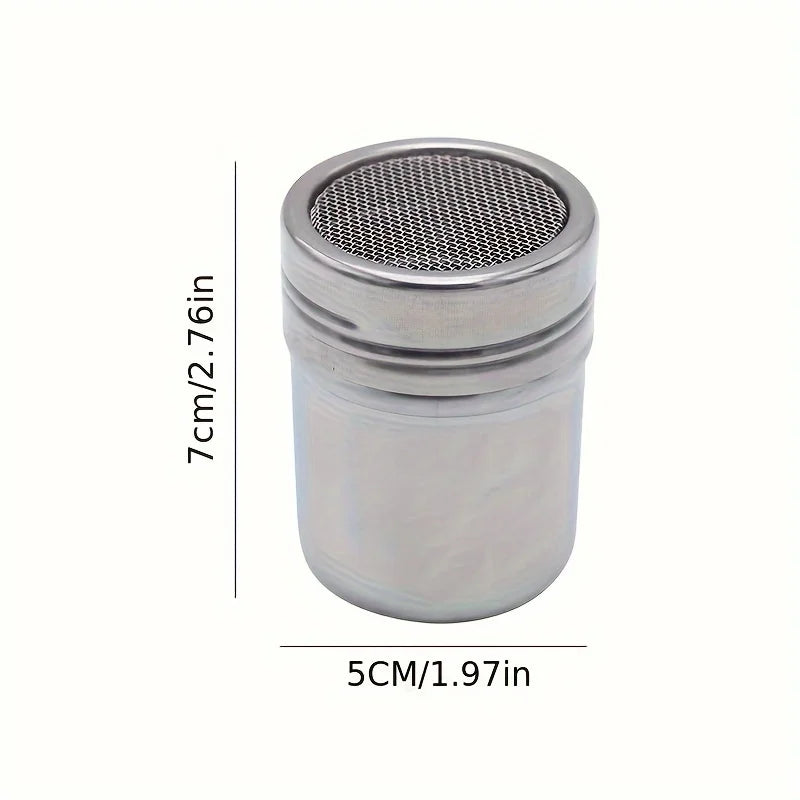Sprinkler Kitchen Powder Distributor with Dense Hole Cocoa Cinnamon Sugar Gauze Mesh Jar Seasoning Bottles