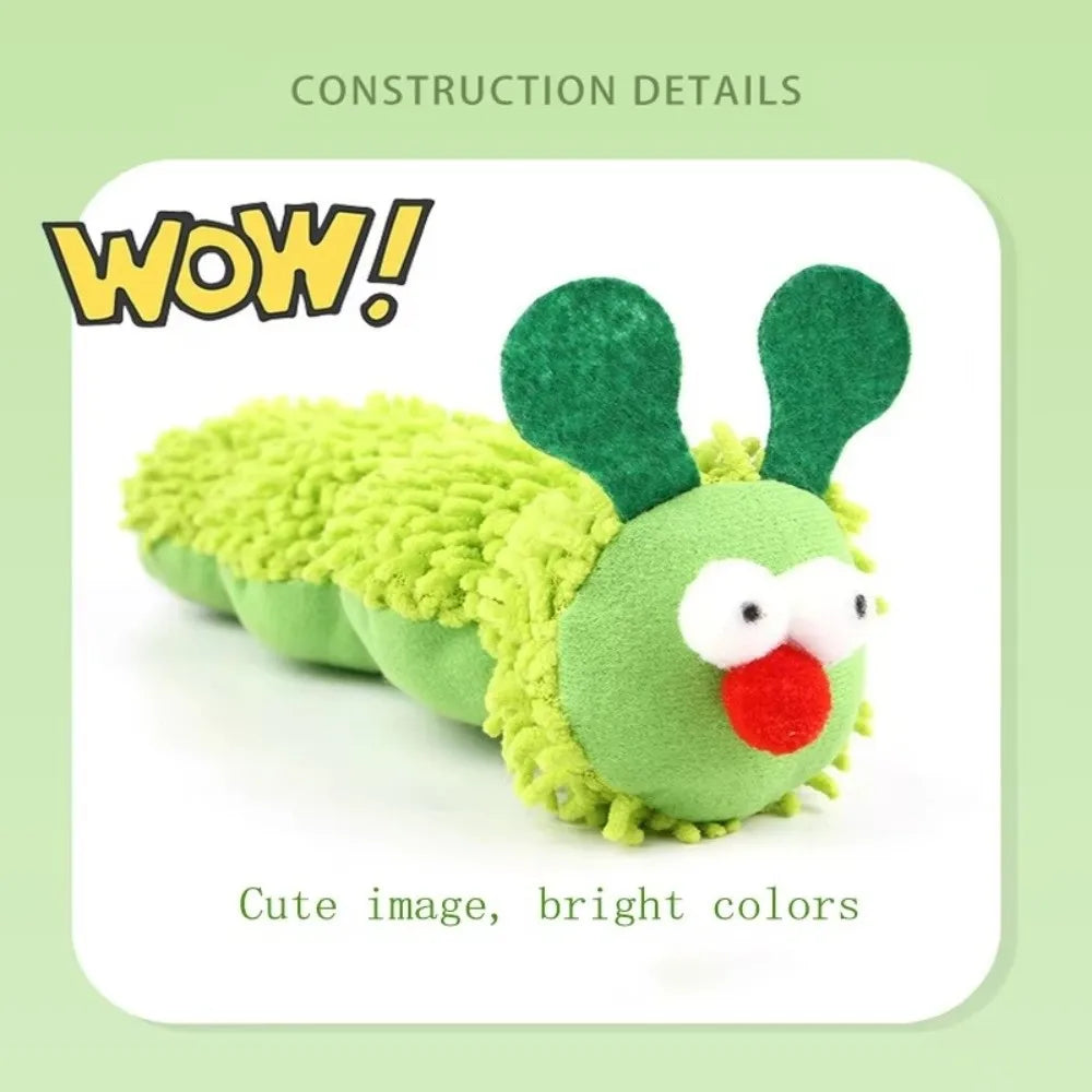 Pet plush toys cat self entertainment toys durable and bite resistant caterpillar plush toys suitable for cats to play at home