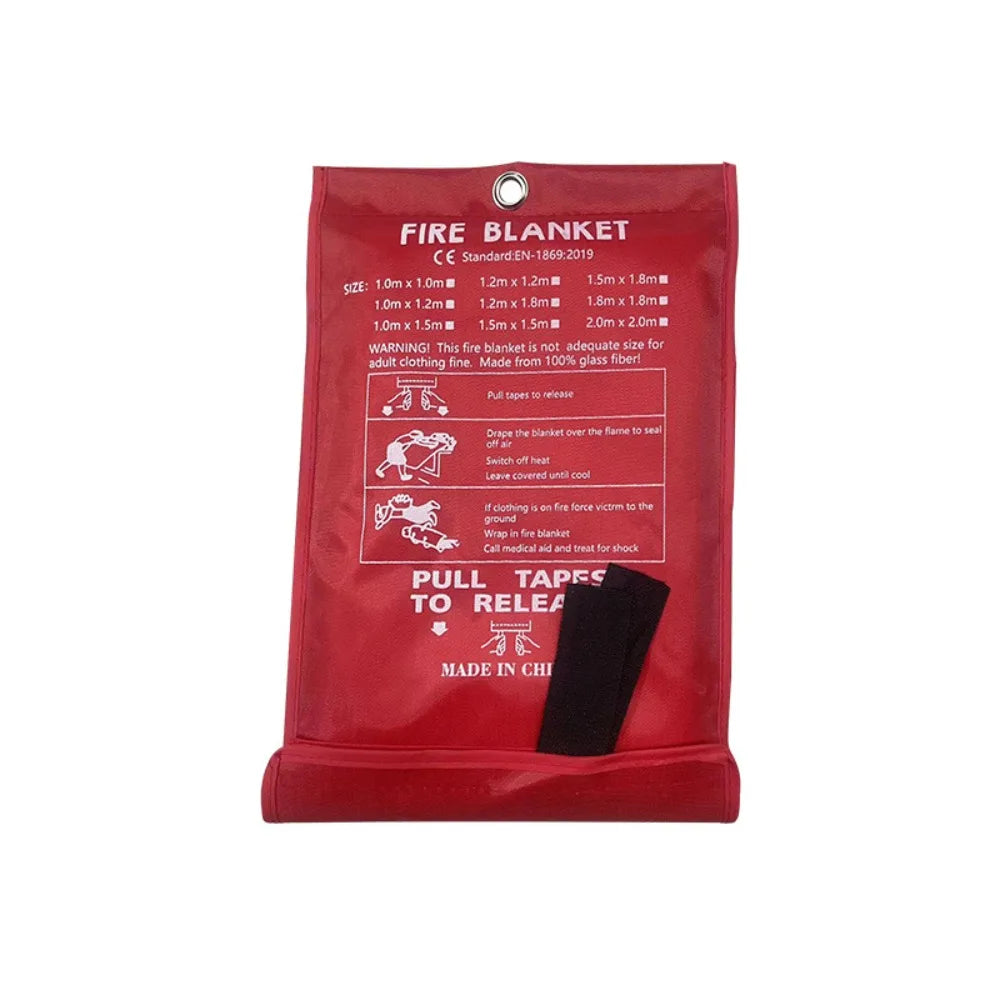 1/1.2/1.5/2M Fire Blankets Square Durable Fiberglass Retardant Fire Tent Boat Emergency Blanket