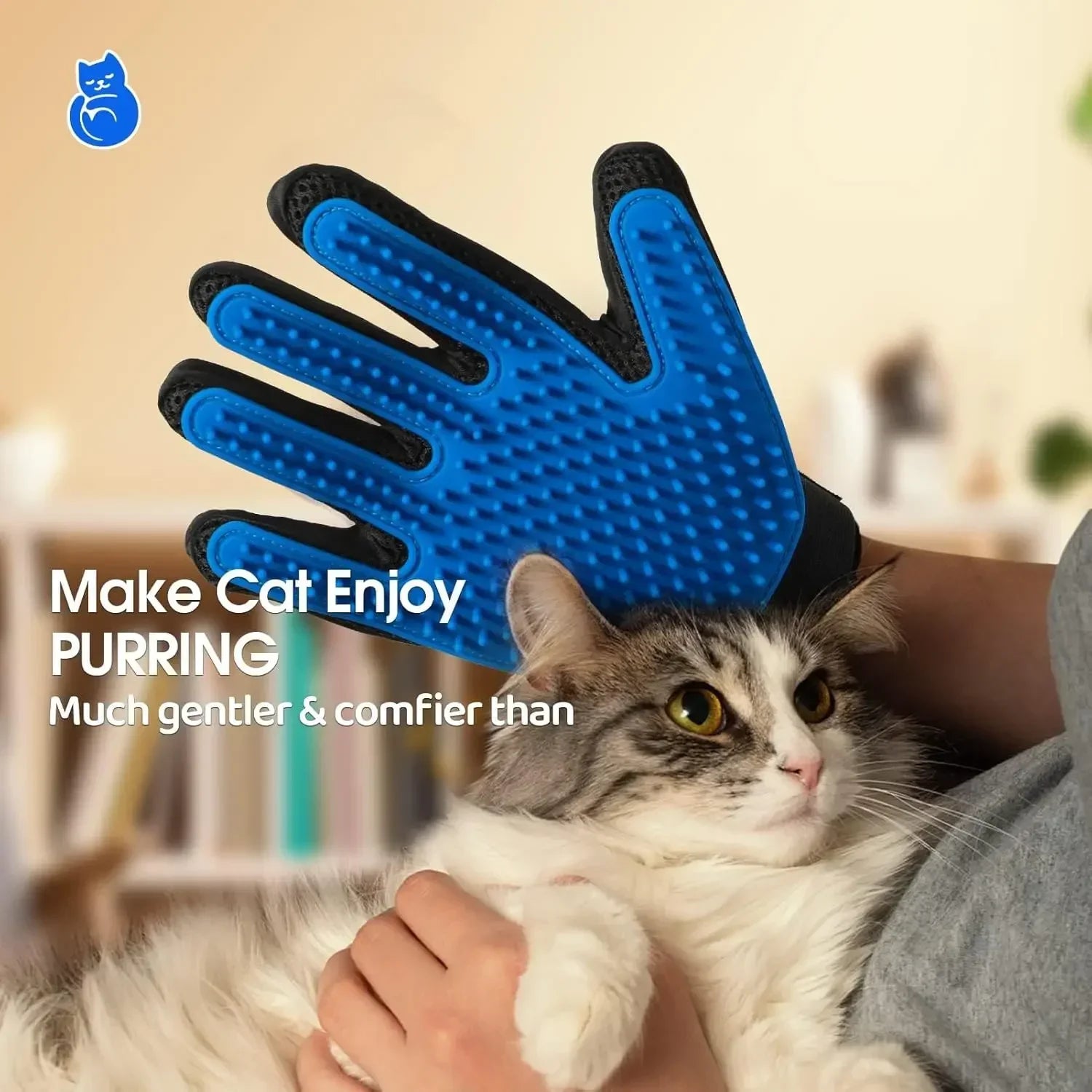 1/2PCS Gentle Pet Deshedding Glove 2-in-1 Bath Brush Massager Soft Silicone Tips for Dogs And Cats During Grooming Washing