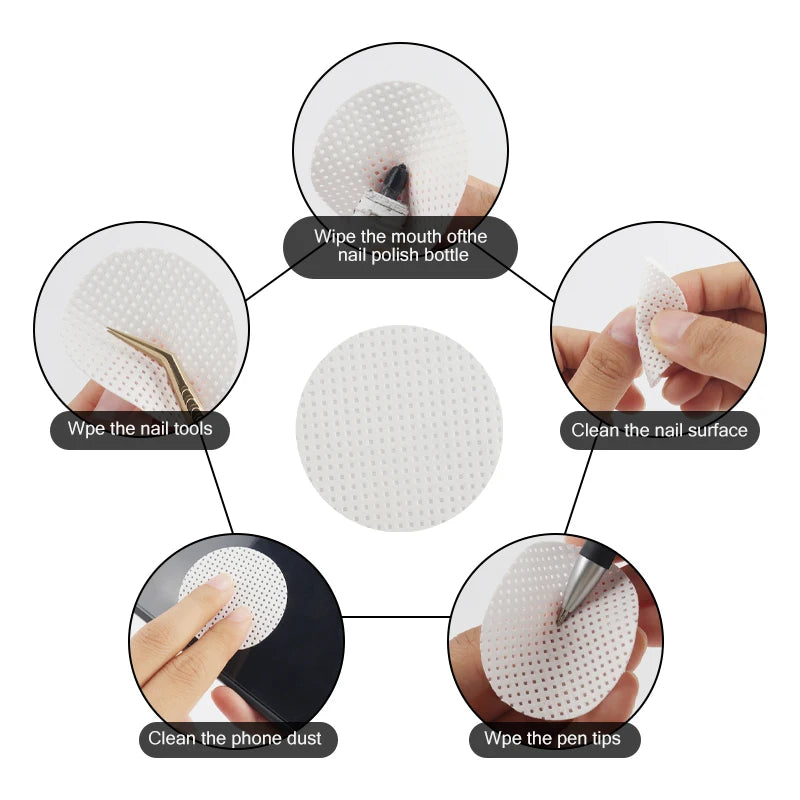 200PCS/Box Disposable Remover Cotton Pad Wipes Nail Polish Eyelashes Glue Cleaner Lint-Free Paper Pad Cleaning Manicure Supplies