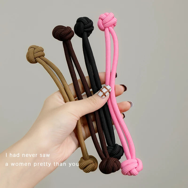 Solid Knot Long Elastic Hair Band For Women Girl Sweet Hair Tie Scrunchie Hair Ring Rubber Band Hair Rope Fashion Hair Accessory