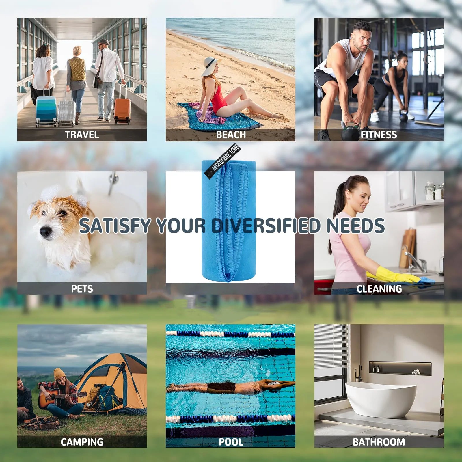 Microfiber Towel Quick Dry Towel Travel Towel Sports Towel Beach Towel Sandproof Soft Light Towel For Swim, Yoga, Gym