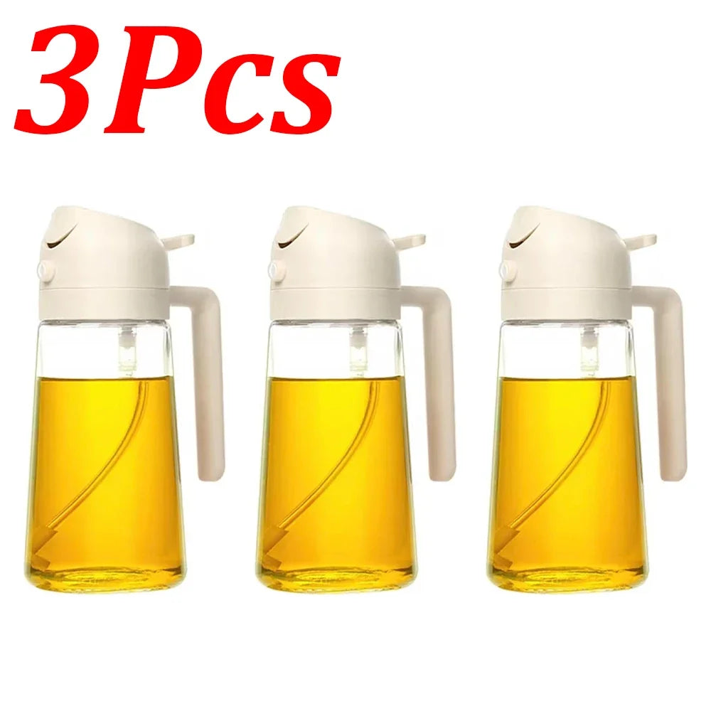 1-4Pcs 2in1 500ml Plastic Spray Oil Sprayer Cooking Oil Sprayer BBQ Picnic Kitchen Tools BBQ Cooking Oil Dispenser
