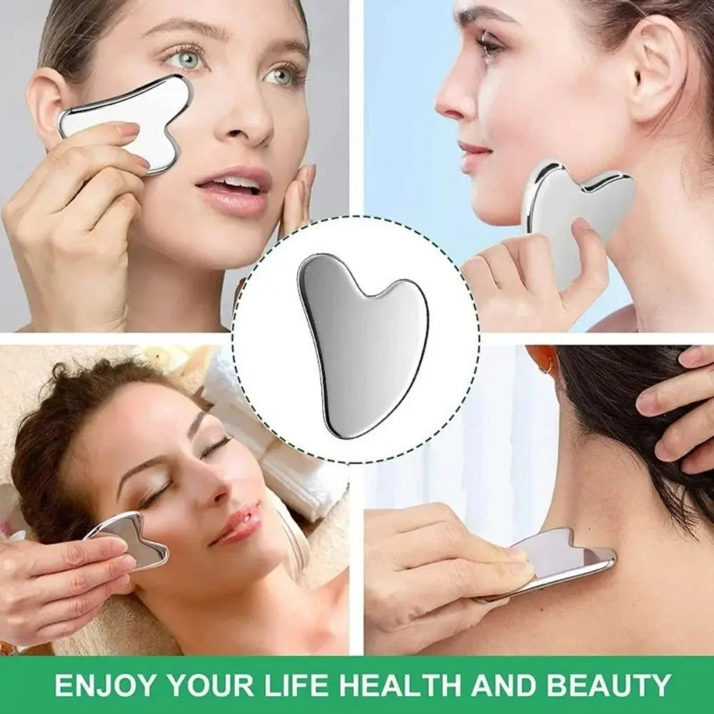 Gua Sha Scraper Heart Shape Universal Face Massager Guasha Massage Tool for Facial Beauty Eye Massage
