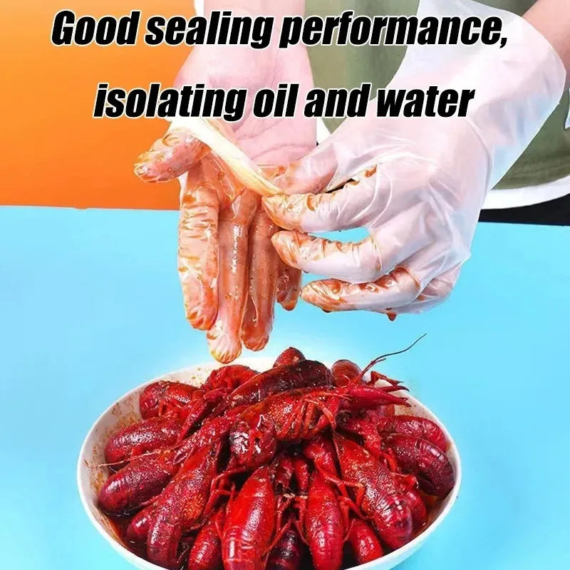 Disposable TPE Gloves Household Cleaning TPE Gloves Kitchen Bathroom Beauty Hairdressing Waste Disposal