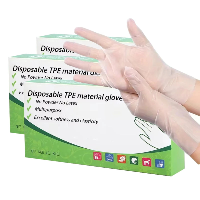 Disposable TPE Gloves Household Cleaning TPE Gloves Kitchen Bathroom Beauty Hairdressing Waste Disposal
