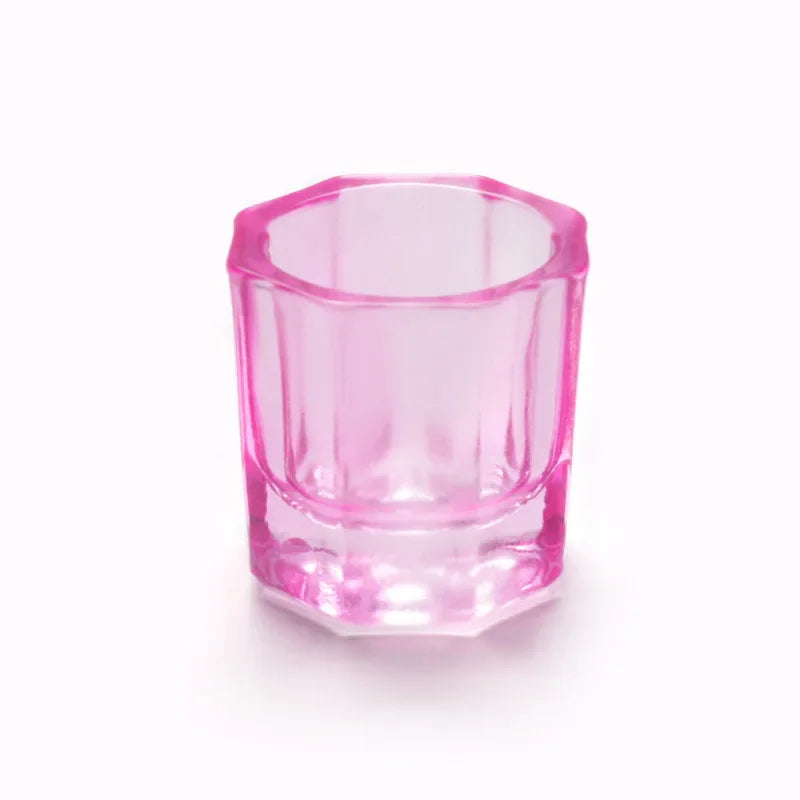 Acrylic Powder Liquid Crystal Glass Cup Aurora Colorful Cup Nail Brush Washing Mug Nail Art Tools Liquid Powders for Mixing Bowl