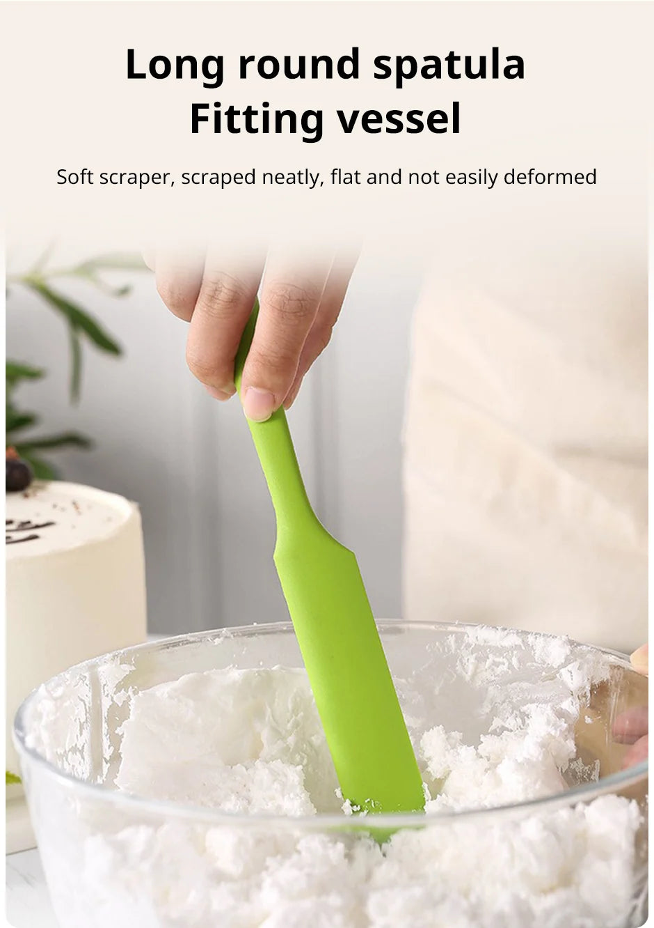 Silicone Spatula Heat Resistant Cake Cream Butter Spatulas Mixing Batter Scraper Non-Stick Flexible Baking Cooking Tool