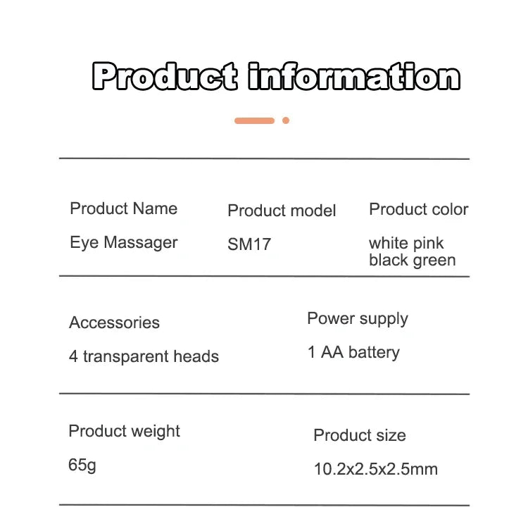 4 in 1 Electric Eye Massager Micro Vibration Facial Beauty Instrument for Relax Eye Dark Circles Eye Bags Puffiness Eye Massage