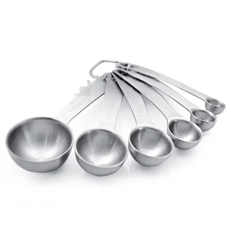 6pcs Measuring Spoons Stainless Steel Measuring Baking Measuring Coffee Bean Spoons Household Seasoning Spoons