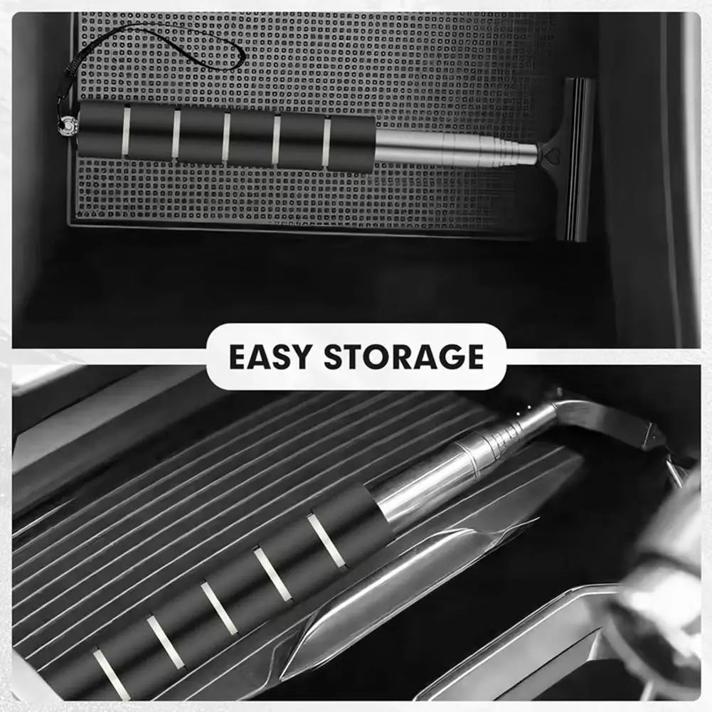 Car Rearview Mirror Wiper Telescopic Handle Car Rearview Mirror Wiper Durable Stainless Auto Glass Cleaning Tools Cleaning Brush