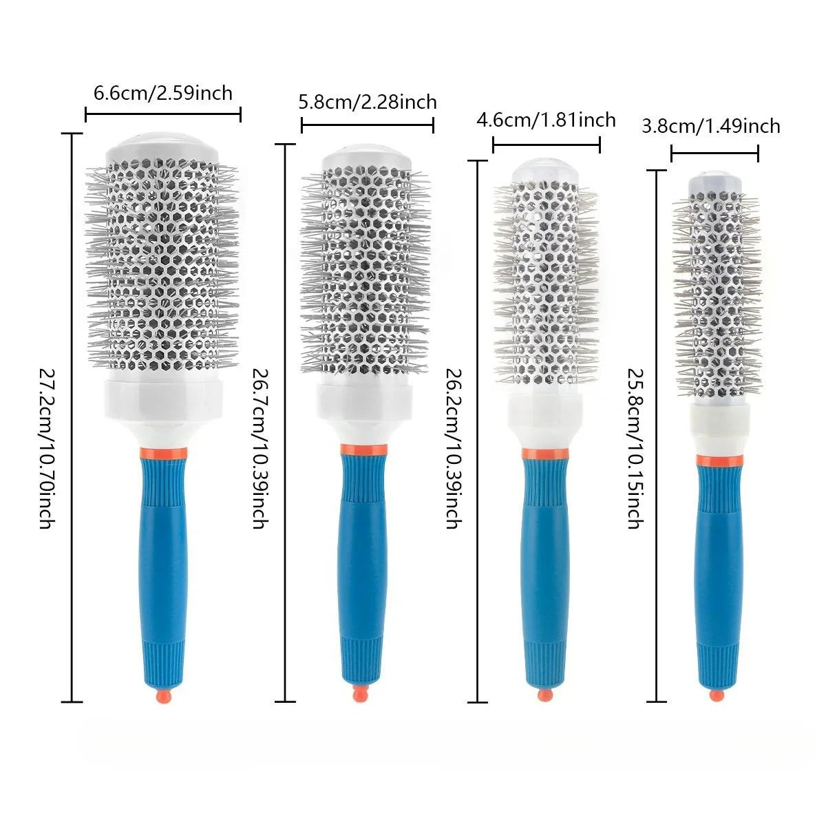 Professional Salon Hair Styling Brush Round Barrel Curly Hair Comb Hairdressing Comb Wet and Dry Dual Use Hairbrush Roller Tools