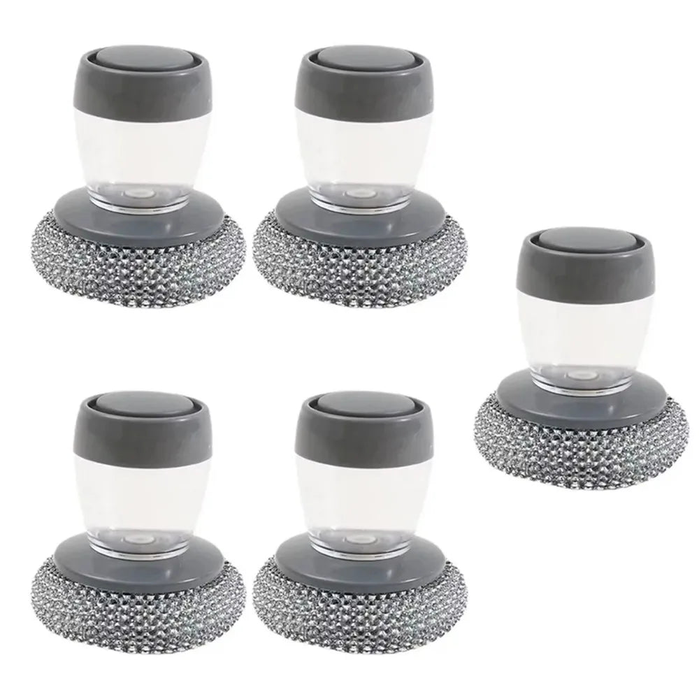 Creative Dish Cleaning Brush Liquid-added Ball Press Type Pot Brush Scrubber Liquid Filling Detergent
