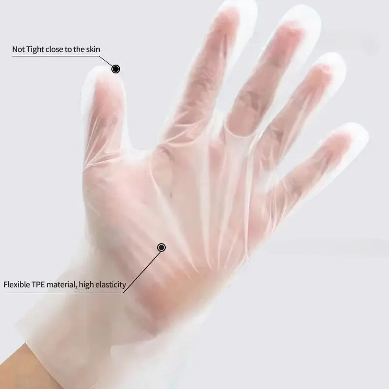 Disposable TPE Gloves Household Cleaning TPE Gloves Kitchen Bathroom Beauty Hairdressing Waste Disposal