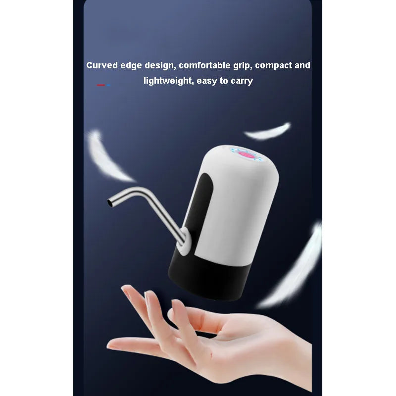 Black/White Automatic Water Bucket Pump USB Charging  Portable Electric Water bottle Pump One Button Switch Of Water Dispenser