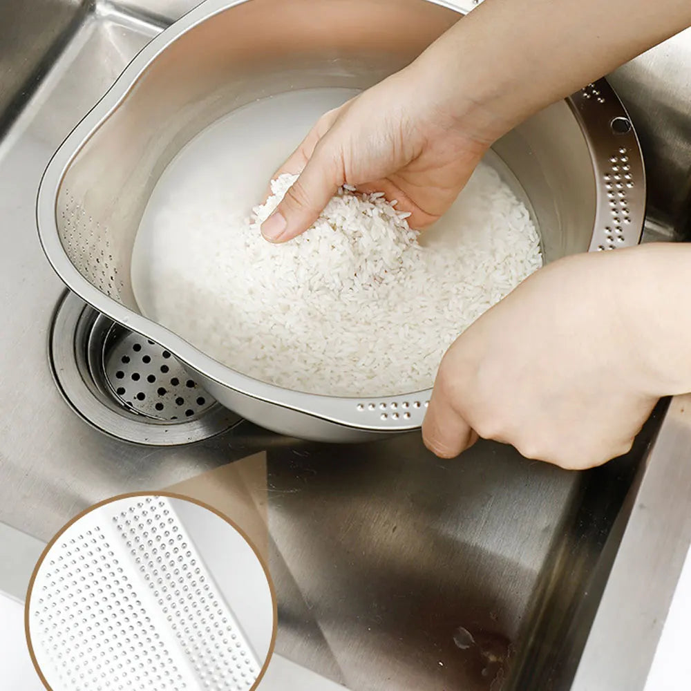 Multifunctional Rice Rinser Bowl Drainer Scoop Water Filter Cup Stainless Steel for Washing Fruits Vegetables Draining