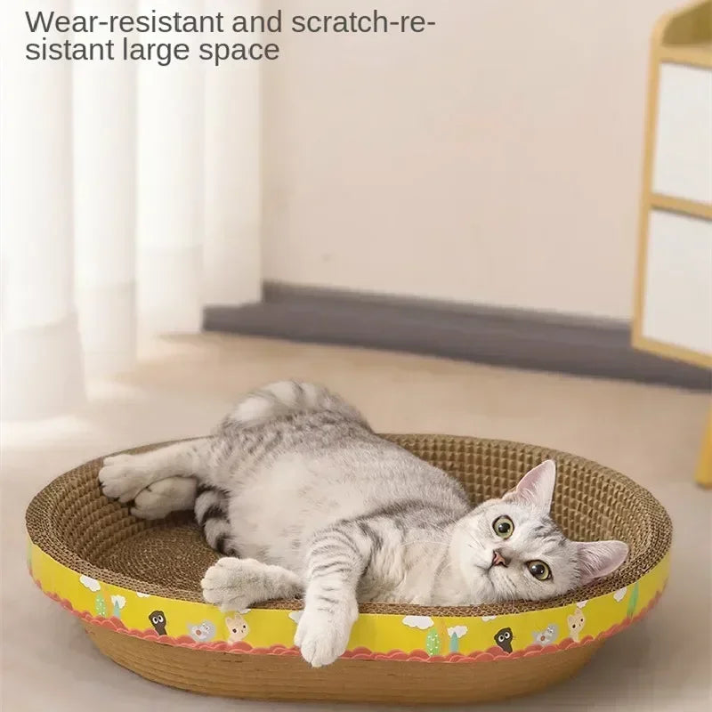 Pet Bed for Cat Supplies Claw Grinding Toys for Cats Oval Corrugated Paper Protective Furniture Cat Scratching Board Accessories