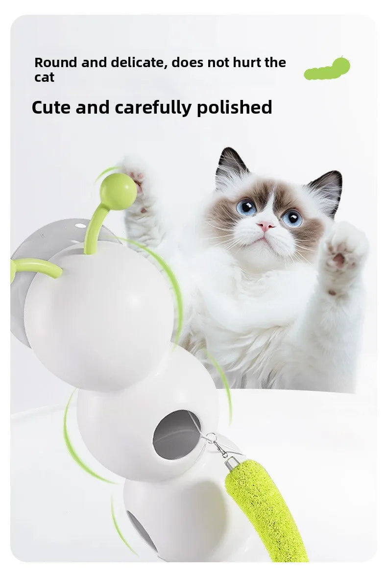 Creatives Durable Scratch Resistant Cat Teasing Stick Intelligent Sensing Interactive Cats Toy Usb Rechargeable Caterpillars Toy