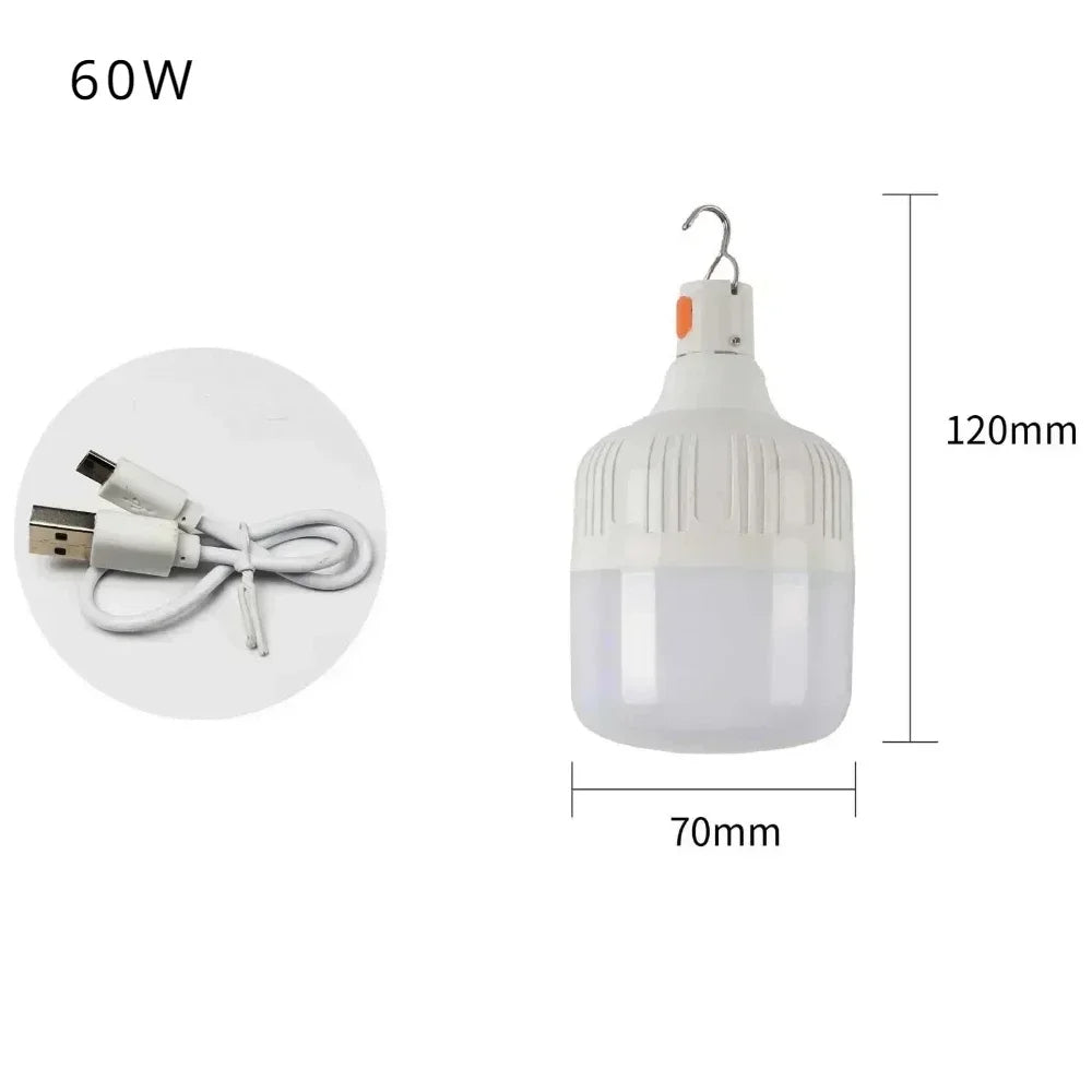 Rechargeable LED Indoor and Outdoor Emergency Portable Light (with Battery) Flash BBQ Tent Camping Light Lights Lamp Lantern