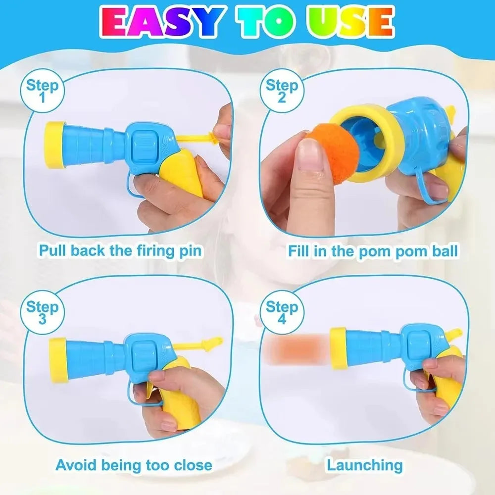 Cat Toys Interactive Launch Training Toy for Pet Kitten Creative Mini Shooting Gun Games Stretch Plush Ball Toys Pet Supplies