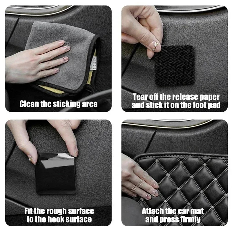 20PCS Strong Carpet Fixing Stickers Double Faced High Adhesive Car Fixed Patches Home Floor Foot Mats Anti Skid Grip Tapes