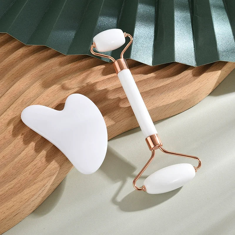 Resin Face Roller Guasha Board Set Facial Massager Beauty Scraping Massage Roller Face Lifting Neck Body Skin Care Tools