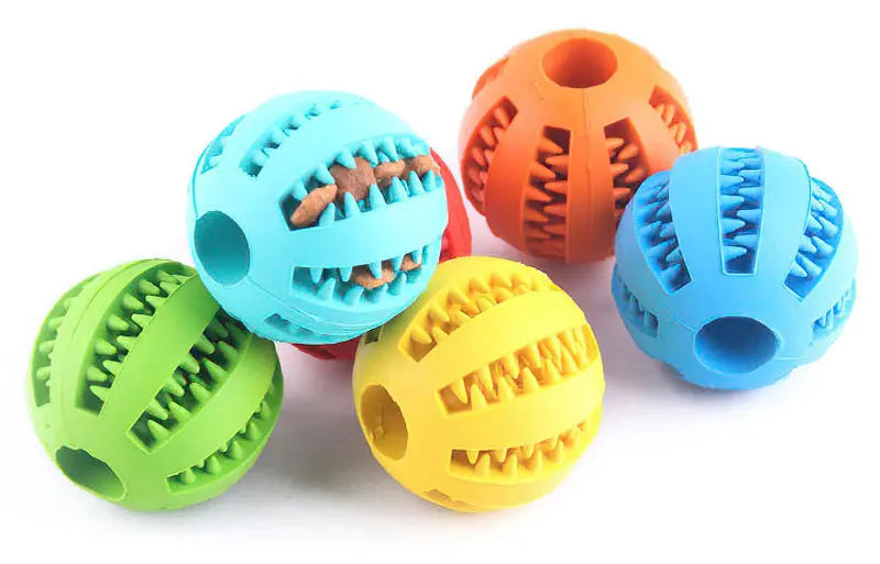Dog Rubber Leakage Ball Dogs Molar and Teeth Cleaning Chew Balls Training Slow Pet Interactive Elasticity Ball for Pet Products
