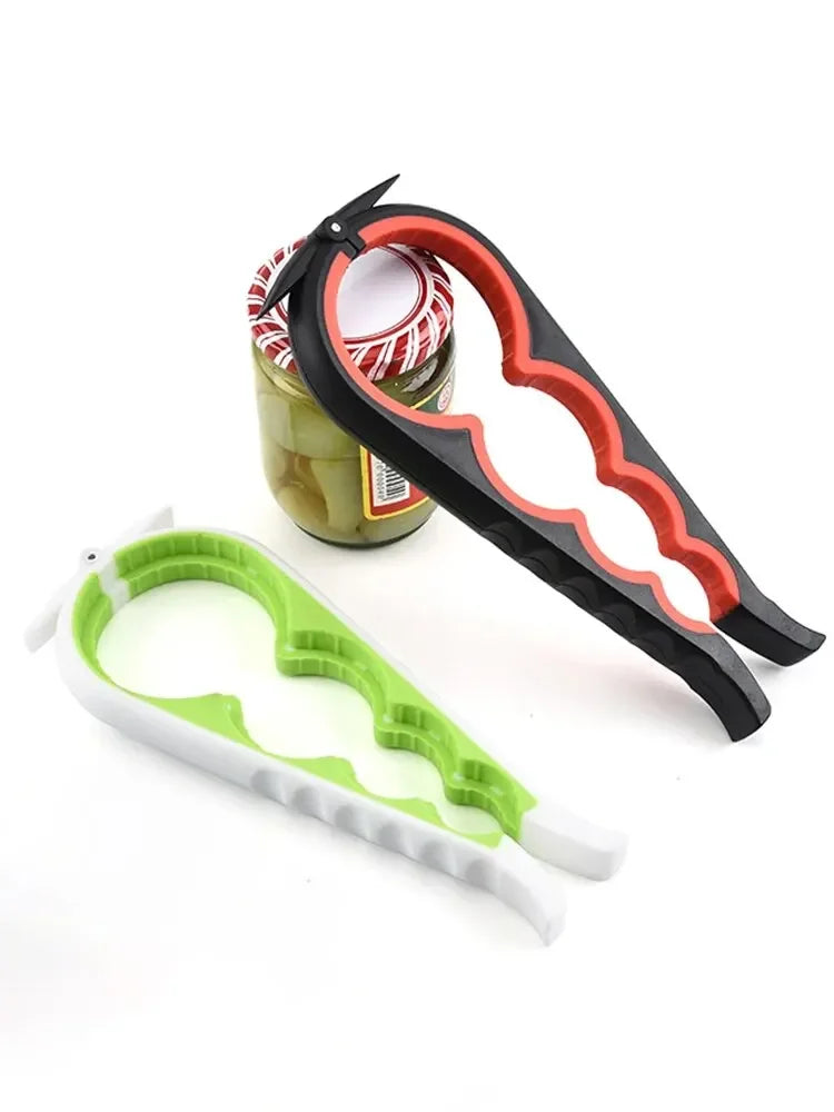 Multi Functional Can Opener Four In One Beverage Bottle Opener Cap Twister Four Position Can Opener Anti Slip Cap Twister