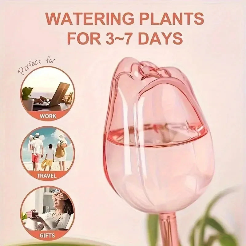 8/1x Tulip-Shaped Watering Globes Effortless Self-Watering Solution for Garden Indoor Outdoor Plants Irrigation of Potted Plants