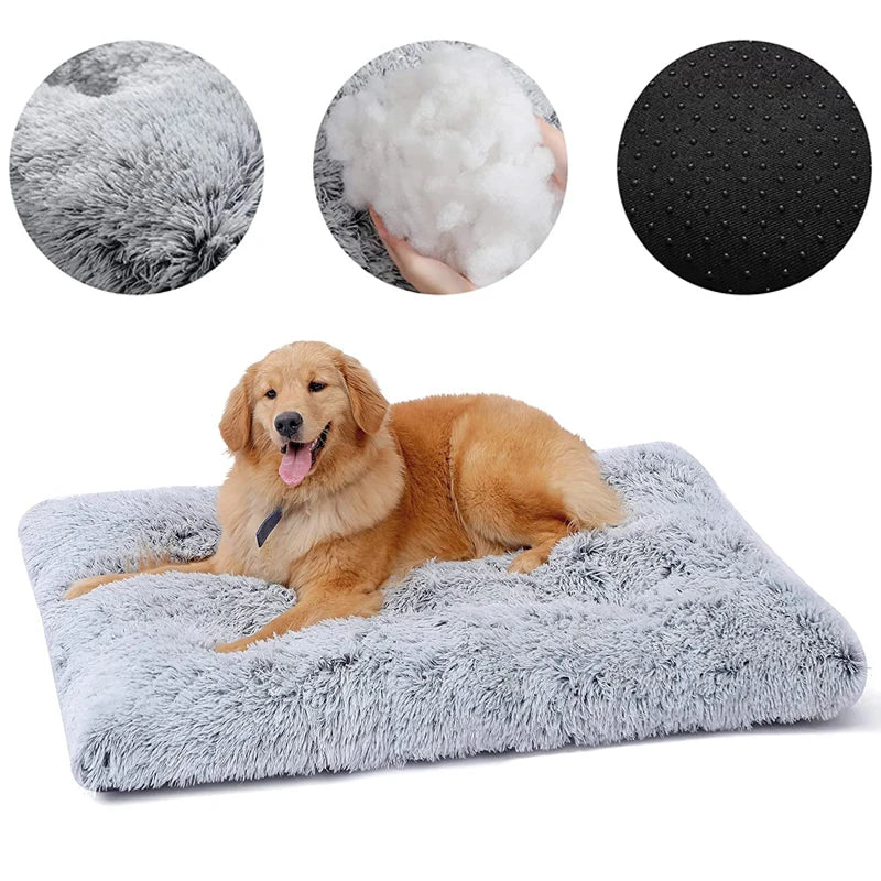 Plush Warm Dogs Sleeping Bed Mat Soft Fleece Pet Blanket Mat  Detachable Cat Puppy Mat Cushion for Small Medium Large Dogs Bed