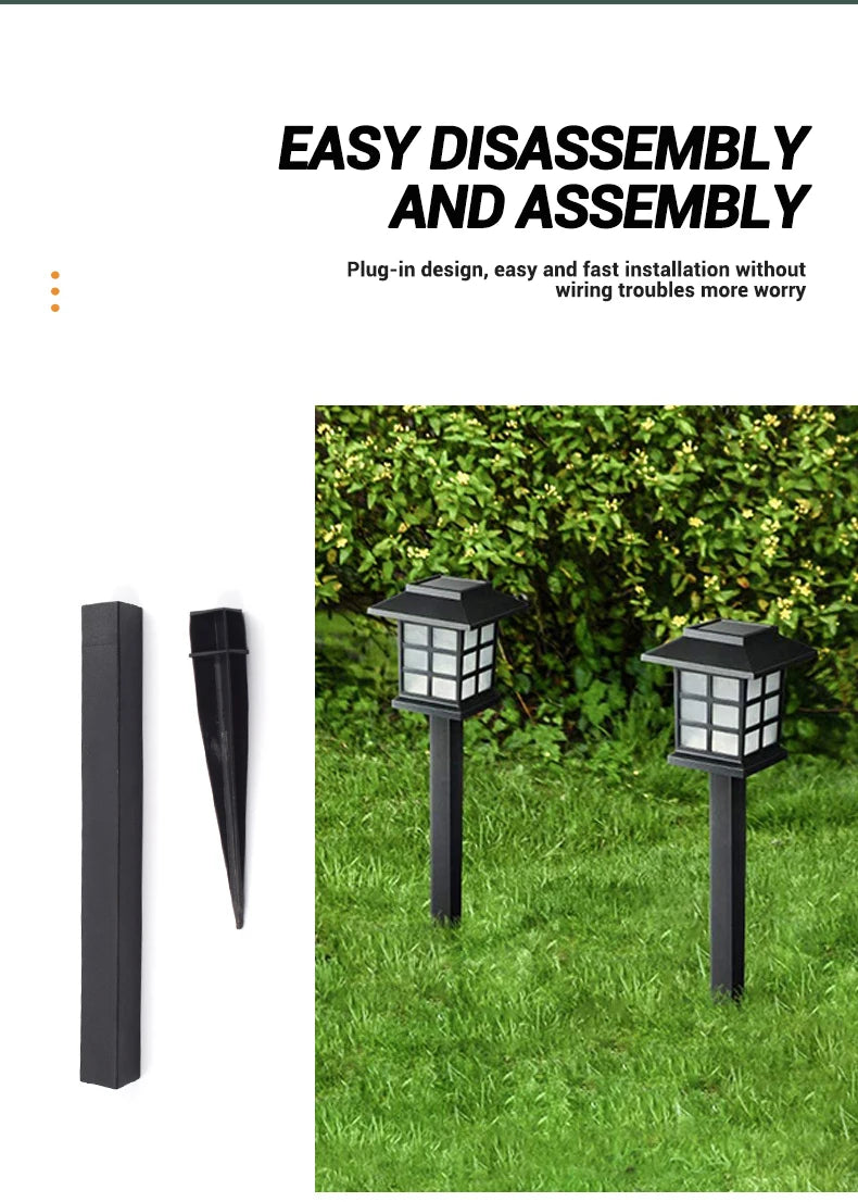 Solar Outdoor Lawn Lights Retro House Shaped Lamp Waterproof Courtyard Garden Decoration Night Lamp Inserted Small Palace Lights