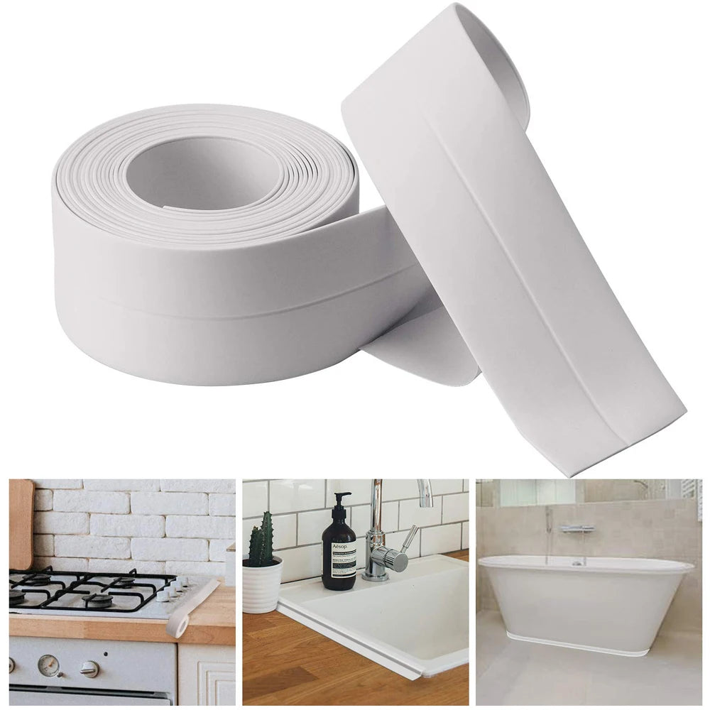 PVC Sealing Tape For Bathroom Kitchen Caulk Strip Tape Self Adhesive Waterproof Wall Stickers Mold Proof Sealing Tapes
